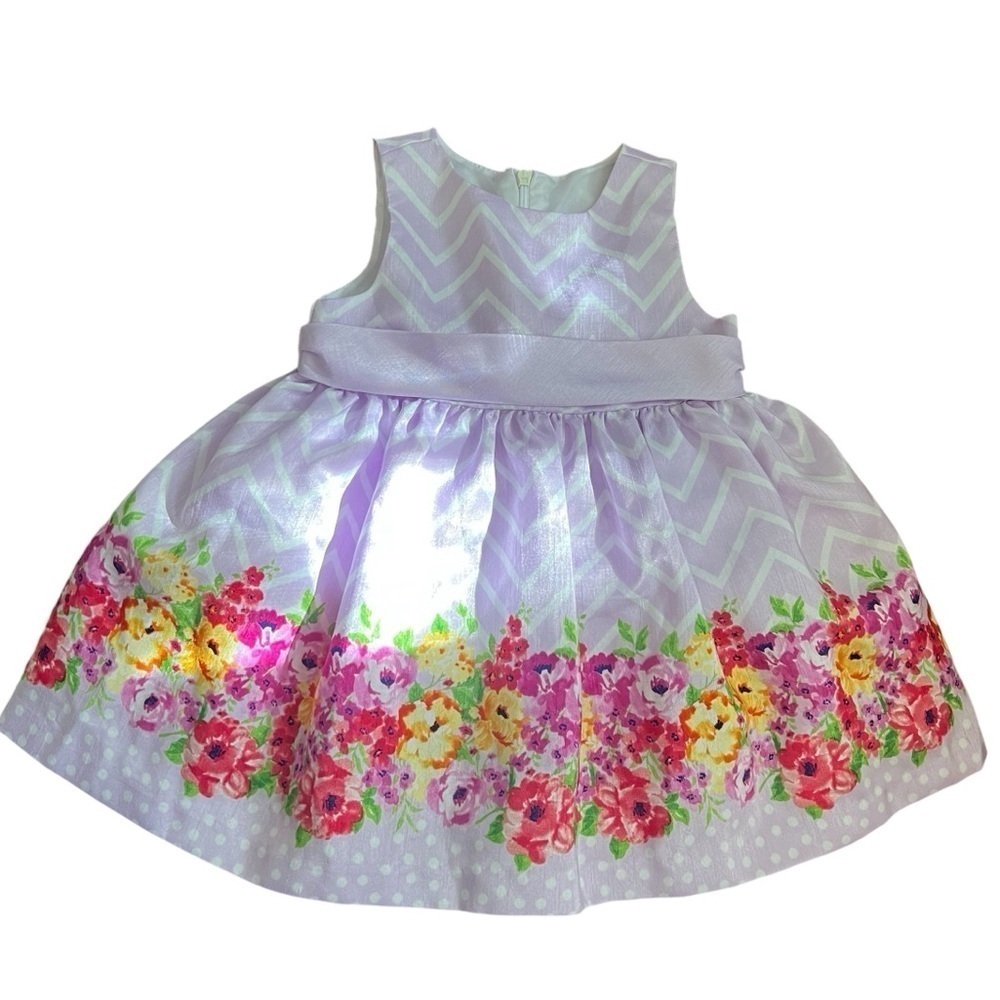 American Princess Baby Toddler Girl Sz 18M Purple Floral Dress Easter Spring